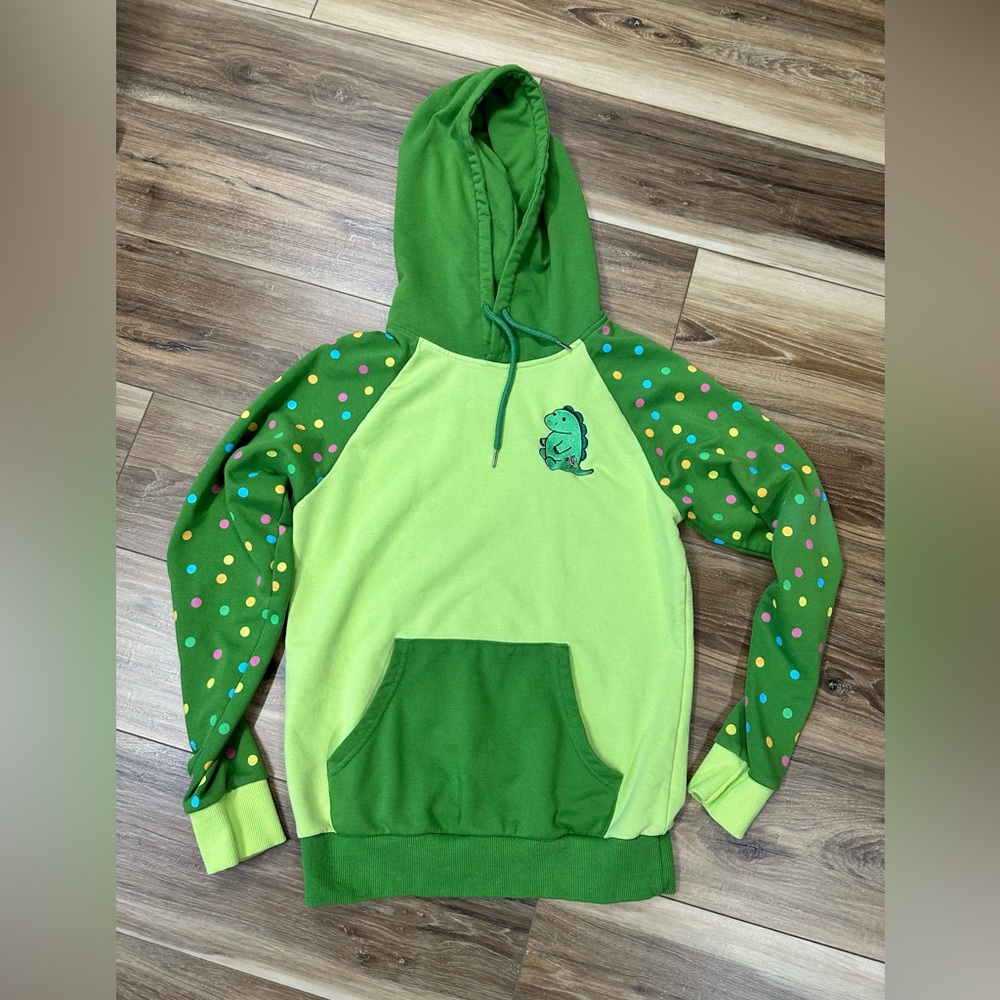Moriah Elizabeth Green Dino hooded sweatshirt size S small